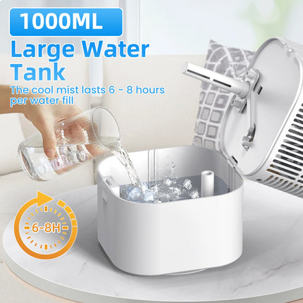 Summer USB Portable Fan Mini Silent Desktop Cooling Fan Suitable for Bedroom Living Room Study Travel Camping Spray Function
