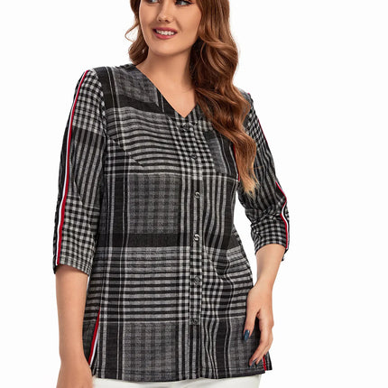 Women Plus Size Woven Spring And Summer Fashionable Shirt