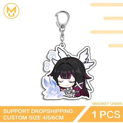 Genshin Impact Kawaii Columbina Double Sided Acrylic Keyring High Quality Decorative Decorative Key Ring For Bags And Keys