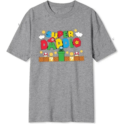 Super Daddio Funny Gamer Dad Father's Day Gift Tshirt 100% Cotton New Fashion Short Sleeve Vintage Classic Streetwear Tee Tops