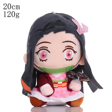 15-25cm Demon Slayer Cartoon Plush Toys Ghost Slayer Keychain Kamado Tanjirou Kamado Nezuko Kochou Figure Stuffed Doll Child Gif