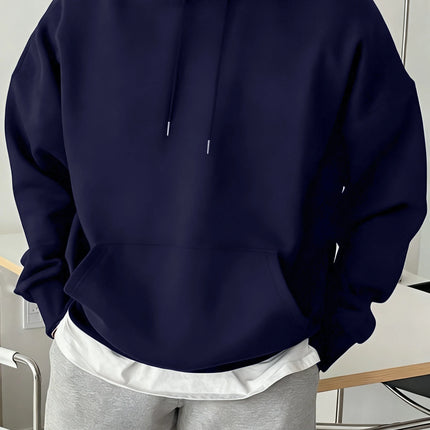 Fashion Solid Sweatshirt Sport Comfy Tracksuit Fleece Autumn Hoodies Man Basics Warm Streetwear Casual Jogging Clothes Unisex