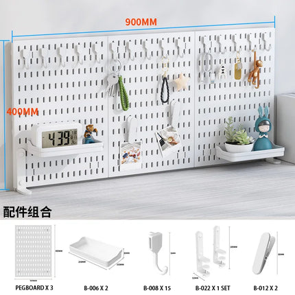 Home & Office Desktop Pegboard: Height-Adjustable Standing Storage Rack for Supplies, Also for Decorative Figurine Display