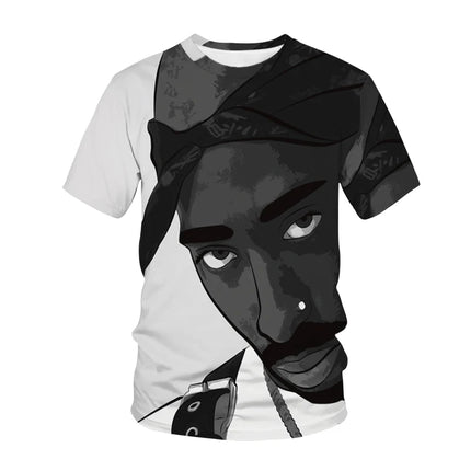 Rapper Tupac 2pac 3D Print Summer Fashion Men's T-shirt  Clothing Casual Short Sleeve T-shirt for Cool Men Tops Tees Clothes