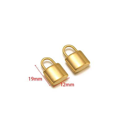 5pcs Gold Plated Stainless Steel Heart Lock Pendants Key Series Love Charms DIY Jewelry Making Necklace Bracelet Fittings Bulk