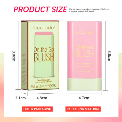 Tinted Mositure Blush Stick Face Pink Cream Cheek Blusher Cosmetics 3 in 1 Makeup Tubes used on lips eyes cheeks