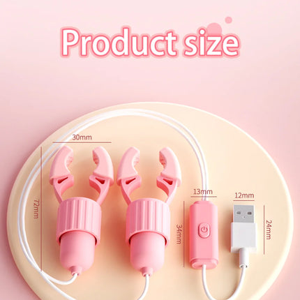 Nipple Clamps Vibrator Breast Massage Tongue Licking Sucking Vibrating Clit Stimulator Female Maturbator Adult Sex Toy For Women