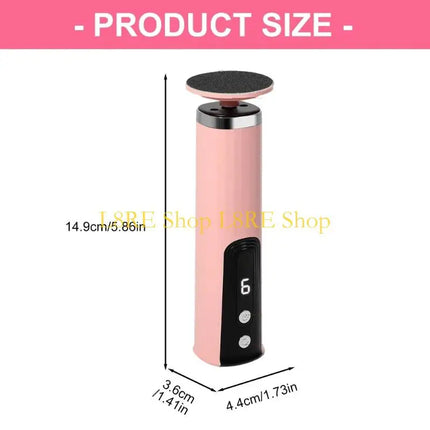 L8RE Portable Electric Foot Grinder 1000RPM Motor Fast Dead Skin Removal USB Charging Foot Callus Remover for Home Travel