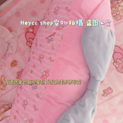 Kawaii Sanrio 42x68cm My Melody Bow 3D Ears Pillowcase Super Soft for Dorm Room Girls Ins Cute Cartoon Anime Holiday Gifts