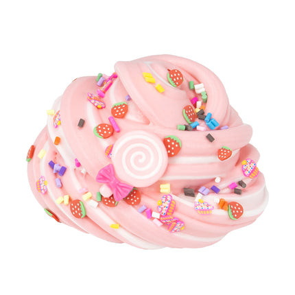 70ml DIY Fluffy Bicolor Slime Butter Slime Kit with Lollipop & Ice Cream Charms - Fun Christmas Gift Party Favor for Boys Girls