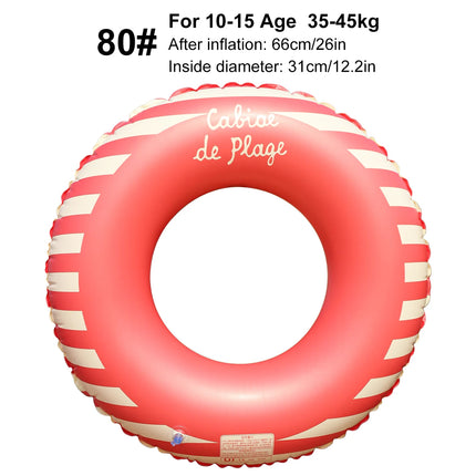 1PC Swimming Pool Floats for Adults, Inflatable Tubes With Simple Stripes, Cute Swim Rings, Floaties Water Toys for Beach
