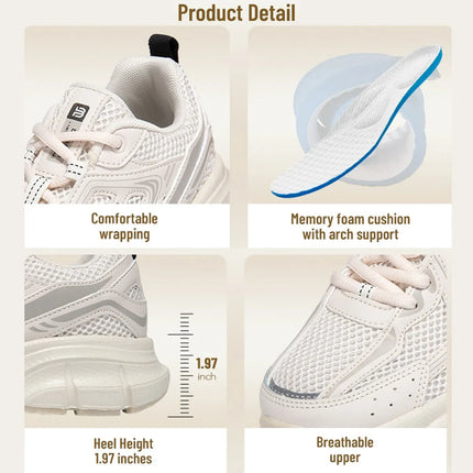 Baasploa Women Sports Shoes Outdoor Lightweight Breathable Jogging Sneakers Female Casual Mesh Anti-slip Lace Up Running Shoes