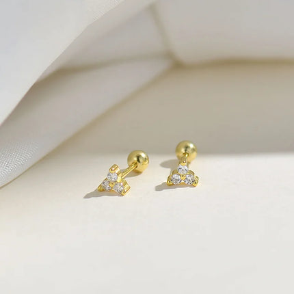 2PC Stainless Steel Little Huggies Hoop Earrings For Women Tiny Crystal Zirconia Pendant Cartilage Earrings Piercing Jewelry