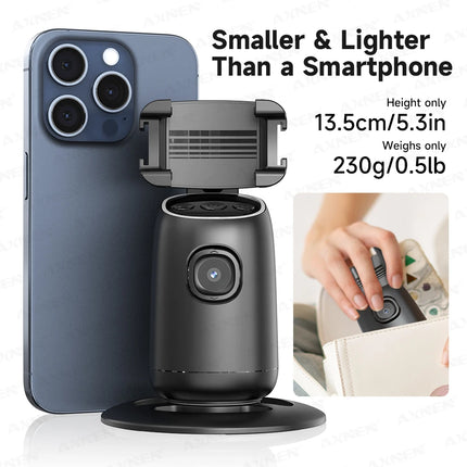 P05 AI Follow Gimbal 360 Rotation Face Tracking Stabilizer Filming Portable Desktop Cellphone Holder for Live/Photo