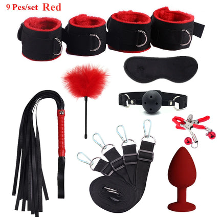 Sex Toys For Woman Men BDSM Bondage Set Under Mattress Erotic Restraint Handcuffs Ankle Cuffs Eye Mask Adults Games for Couples