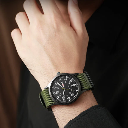 2024 TPW Field Watch Easy-Read Fabric Strap 24-Hour Display Quartz Movement