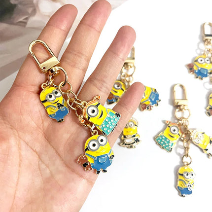 Minions Keychain Earphone Case Pendant Keyring U Disk Charm Car Key Accessories Couples Pendants, Decorations Gift for Friends