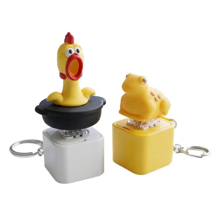 Funny Chicken Frog Keyboard Fidget Toys Keychain Finger Button Clicker Decompression Toys With Colorful Lights Rechargeable Toy