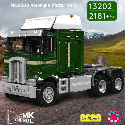 Mould King 13202 Technical Car Toys The RC Motorized K100 Tractor Truck Building Block Engineering Truck Set Kids Christmas Gift