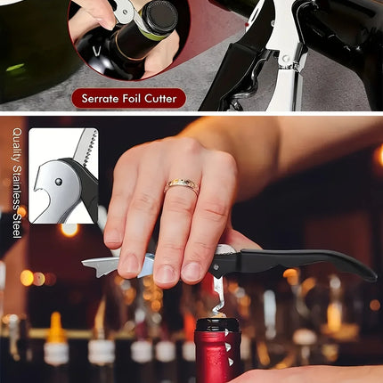 1pc Premium Stainless Steel Wine Bottle Opener Multi-Functional Bottle Openers Wine Cork Screw Corkscrew Beer Cap Remover Bar