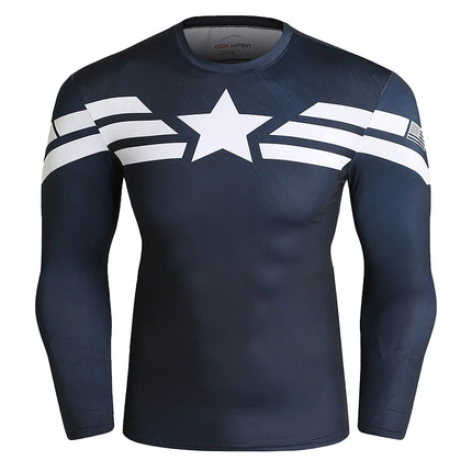 Gym Compression Shirts for Men Long Sleeve Comics Spider Cosplay T-Shirt Marvel Top Elastic Fitness Sportwear Halloween Clothes