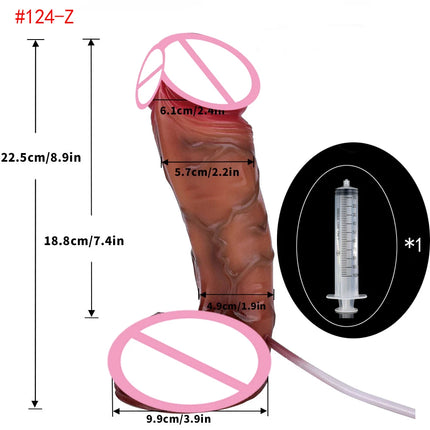 FAAK Lifelike Squirting Penis Silicone Ejaculation Large Realistic Dildo With Sucker Skin Touch Anal Sex Toys For Women