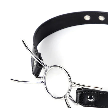 New Oral Fixation PU Leather Bondage Mouth Gag Spider X Style Flirting O Rings Open Mouth Gag Adult Games Sex Toys For Women Men