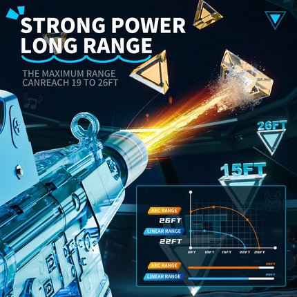 Space Electric Water Gun Energy Ring Burst Transformation LED Lights Large Capacity Full Auto Continuous Fire Squirt Gun Toy