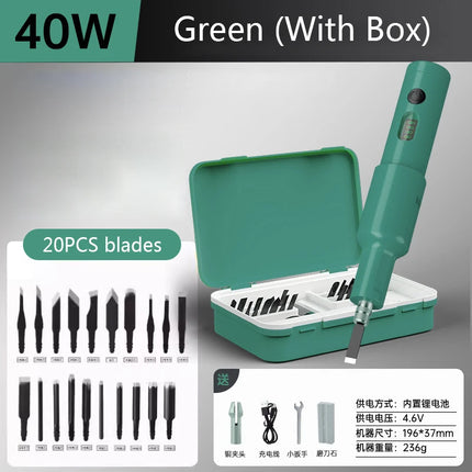 40W New Electric Carving Knife Set Furniture Carpentry Root Carving Knife Tool Sculpture Carpenter Chisel Wood With 20PCS Blade