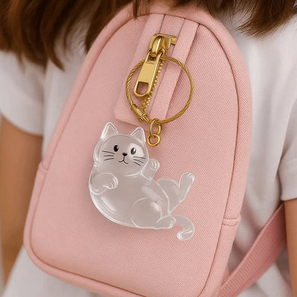 New Transparent Cat Hair Storage Keychain Cute DIY Pet Fur Keepsake Capsule Portable Souvenirs Keychain Pet Lovers
