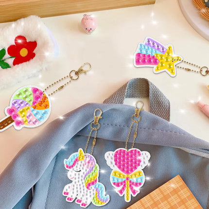 Children's Cartoon Princess Magic Gem - Pirate Diamond Painting - Little Monster Children's Set - Handmade DIY Keychain Sticker