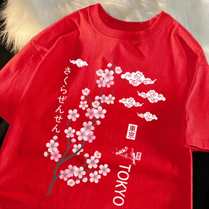 You Can Enjoy Cherry Blossoms From Tokyo T Shirt Men Summer Casual Top Soft Unisex Clothes Loose Cotton Male Colour Short Sleeve