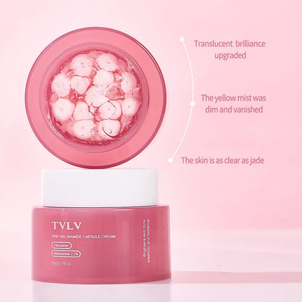 Pink Niacinamide Capsule Cream Moisturizing, Brightening, Delicate and Moisturizing Facial lotion Cream