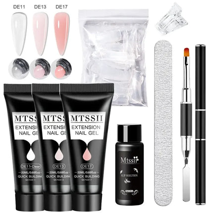 MTSSII 20m Extension Nail Gel Set Manicure Set Finger Quick Buliding Extension Gel Nail Polish Kit Soak Off UV Gel LED Nail Art