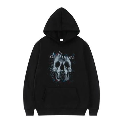 New Deftones Fashion Prevalent Print Hooded Men Women Plus Size Hoodies Retro Punk Sweatshirt Unisex Personality Streetwear
