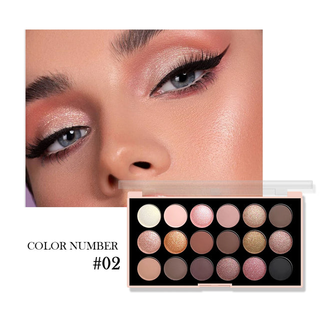 18Color Eyeshadow Palette Pearlescent Matte Fine Shimmer Glitter Earth Tones Long Lasting High Performance Beauty Makeup