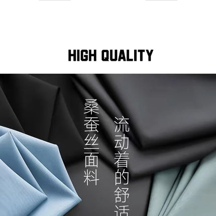 S-6XL Men's Blue Shirt Business Leisure Social Fashion High Quality Ice Silk Shirt Casual Work Top