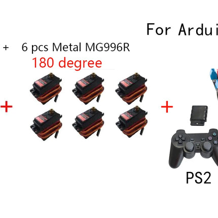 360 Degrees 6 DOF Robot Metal Alloy Mechanical Arm Claw Kit MG996R for Arduino Robotics Kit Educational Ps2 Programmable Toys