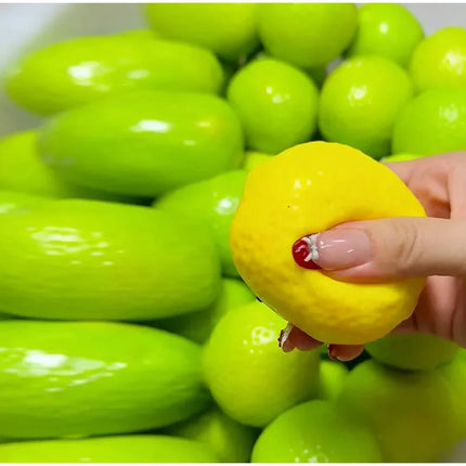 Handmade Crispy Lemon Stress Ball Squeeze Toy Color-Changing Fruit Crunchy Squishy Fidget Ball ASMR Sensory Stress Relief Toy