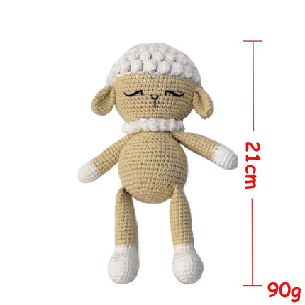 1 Set DIY Crochet Giraffe Baby Teether Newborn Lamb Rattle Toy Wooden Molar Teething Ring Pacifier Clips Chain Set Baby Stuff