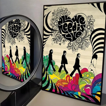 Classic Rock B-Beatles Poster Room Wall Art Decor Waterproof Stickers For Home Bar Bedroom Decoration