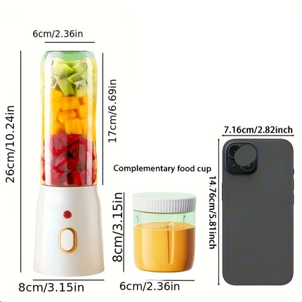 Portable mini blender for shakes and smoothies, USB rechargeable, personal handheld fresh juice blender