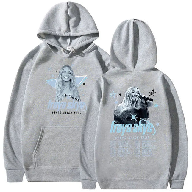 Singer Freya Skye Stars Align Tour 2026 Print Hoodie Men Women Long Sleeve Fashion Oversized Sweatshirt Aesthetic Pullover Hoody