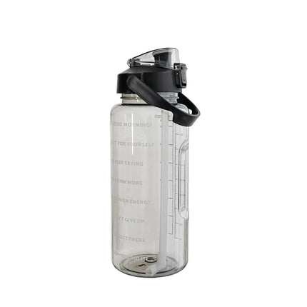 2L Water Bottle Portable Straw Plastic Water Cup for Outdoor Sports Fitness Adult High Value Big Fat Cup with Time Marker