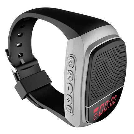 New U6 Wrist Watch Bluetooth Speaker With FM Radio Portable Outdoor Sports Running Wearable Mini Speaker Wireless Subwoofer