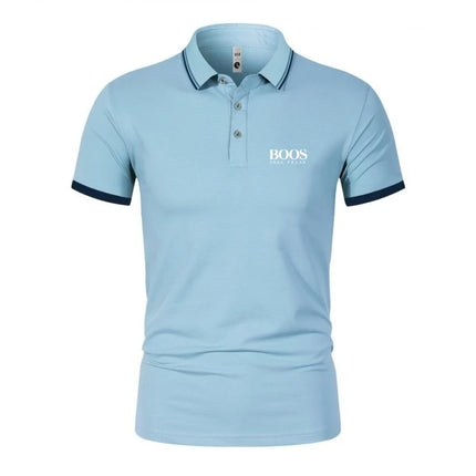 New men's high-quality short-sleeved polo shirt, summer fashion, casual, comfortable, cool, breathable T-shirt top