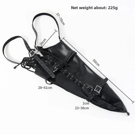 Adjustable Leather Arm Binder Restraint Sack BDSM Bondage Slave Role Play Kit Body Harness Adult Sex Toy for Women Men Fetish