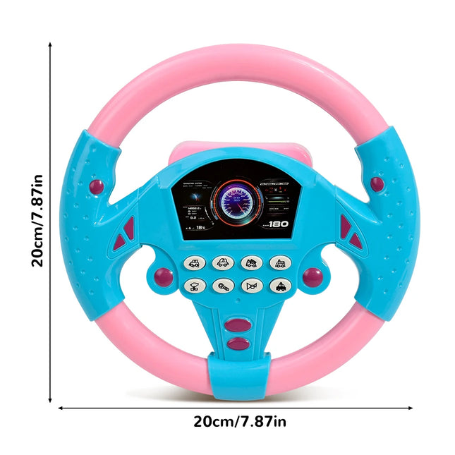 Kids Simulated Steering Wheel Toy with Music Light,Early Educational Electric Sounding Toy Small Steering Wheel Toy Gift for Kid