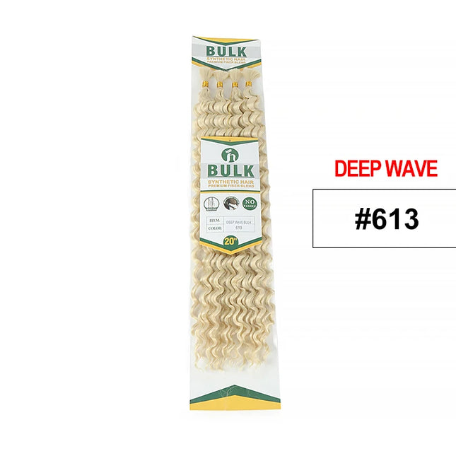 Julianna Deep Wave Synthetic Hair Bulk For Braiding Hair 20Inch Hair Bundles No Weft Natural Black Hair Extensions Wholesale