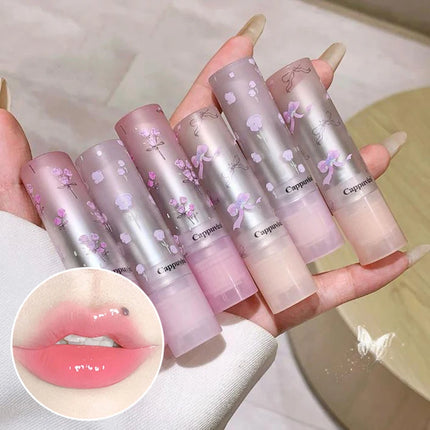 - Cappuvini Flowery Dish Language Lip Gloss Mirror Lip Glaze Beep Lip Water Light Lasting Makeup Not Easy To Dip Cup Makeup -